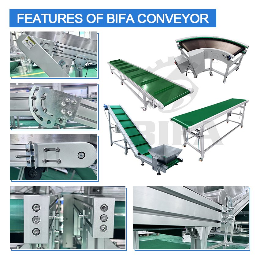 Bifa Portable Adjustable Height Inclined Staircase pu pvc Assembly Line Belt Conveyor for Stairs
