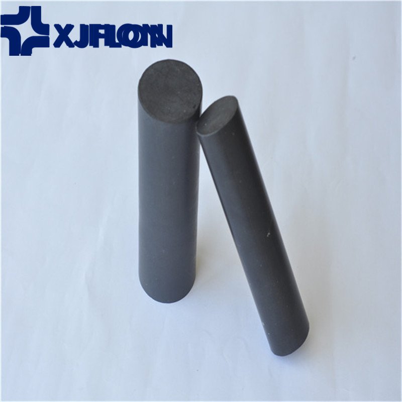 custom mix carbon fiber/graphite materials ptfe round bar molded rod engineering plastic black color wear resistant Bar ptfe