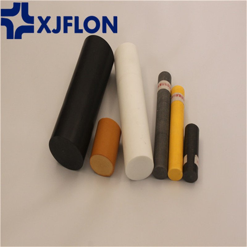 custom mix carbon fiber/graphite materials ptfe round bar molded rod engineering plastic black color wear resistant Bar ptfe