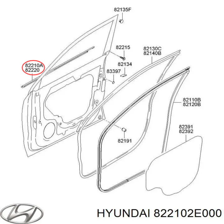 Weatherstrip Window Sealing Strip Moulding Trim Outer Door Seal Belt for Hyundai Tucson 2005-2014