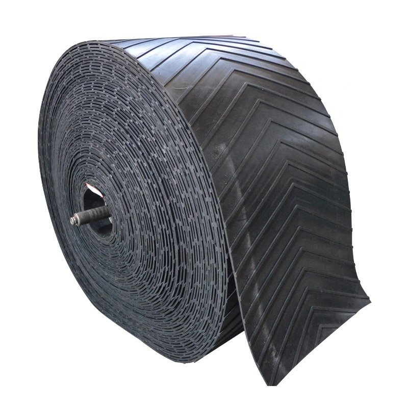 rough top profile surface chevron belt/rubber patterned conveyor belting