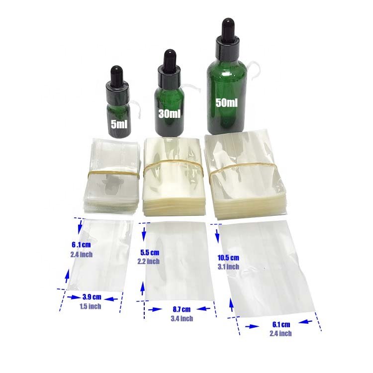 Transparent Shrink Wrapped PVC Heat Shrink Wrap Sealer Shrink Bands Shrink Sleeves For Glass 30ml Dropper Bottle