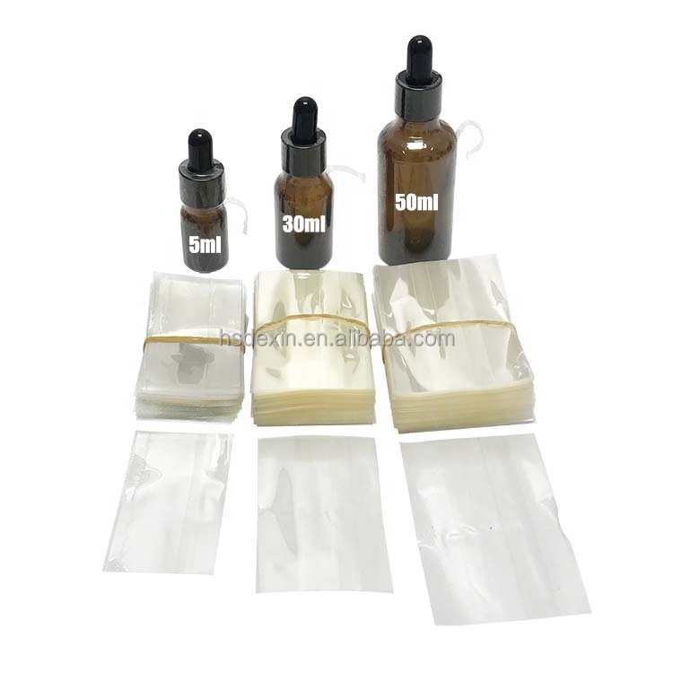 Transparent Shrink Wrapped PVC Heat Shrink Wrap Sealer Shrink Bands Shrink Sleeves For Glass 30ml Dropper Bottle