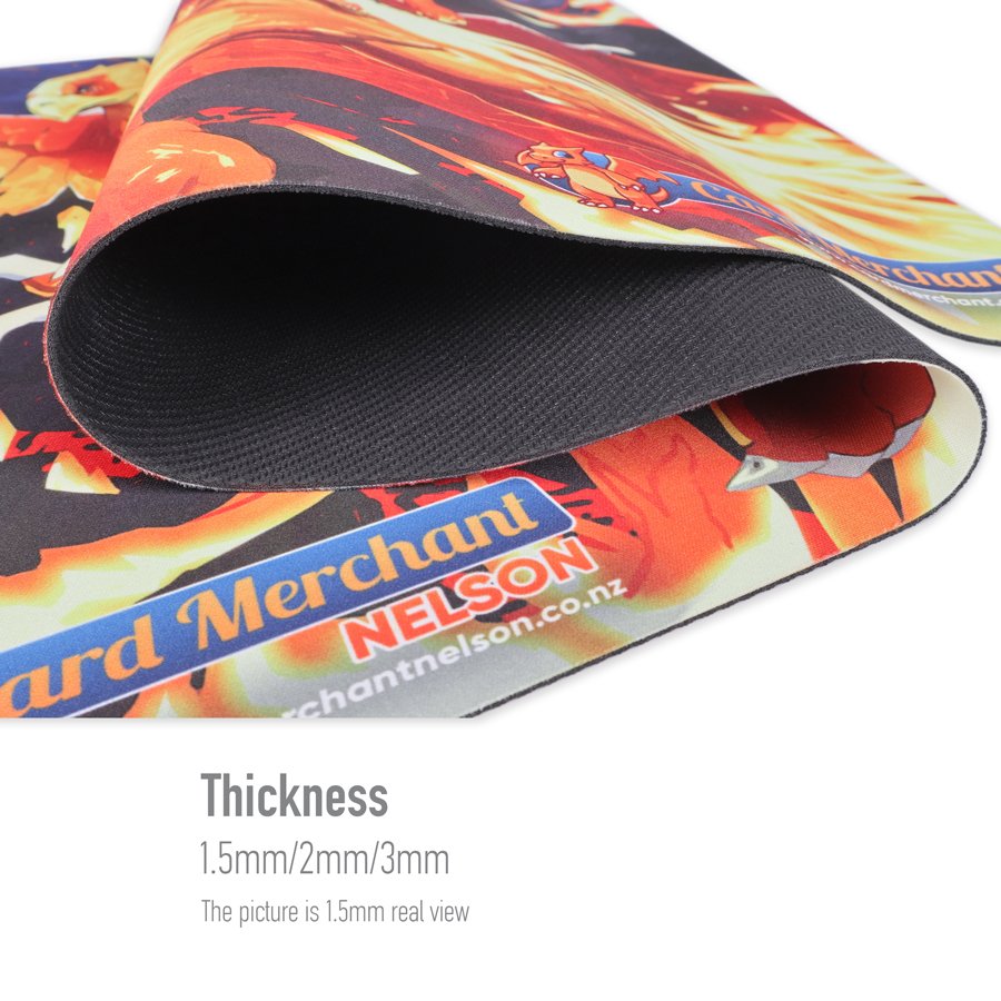 Factory Supplied Customized Polyester Fabric Card Game Play Mat 24x14 inch Wholesale Rubber Material Cartoon Mousepad