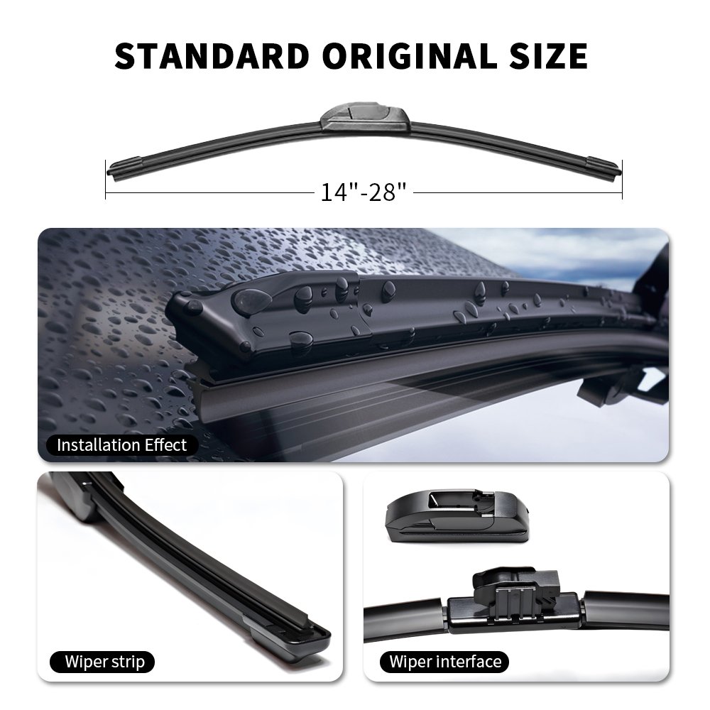 High quality automotive windshield wiper blades made of universal soft rubber