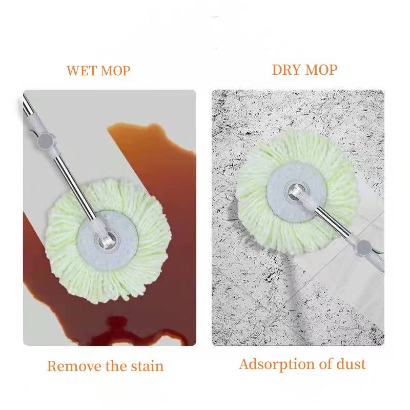 hot sale factory easy cleaning microfiber mops swivel spinning 360 rotating clean floor spin magic mop with plastic bucket