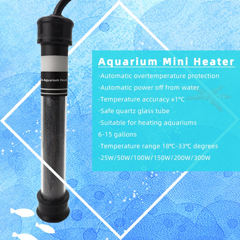 Chiye Customized LCD Display Fish Tank Electric Heater Rod LED Digital Display 50W Aquariums & Accessories Wire Control