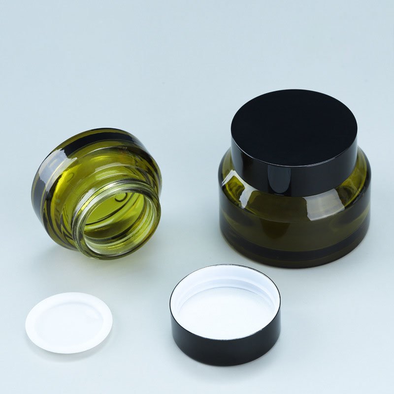 Blue Glass Bottle Glass Cream Jar 15G 30G 50G Lid Cream Glass Face Cream Bottle