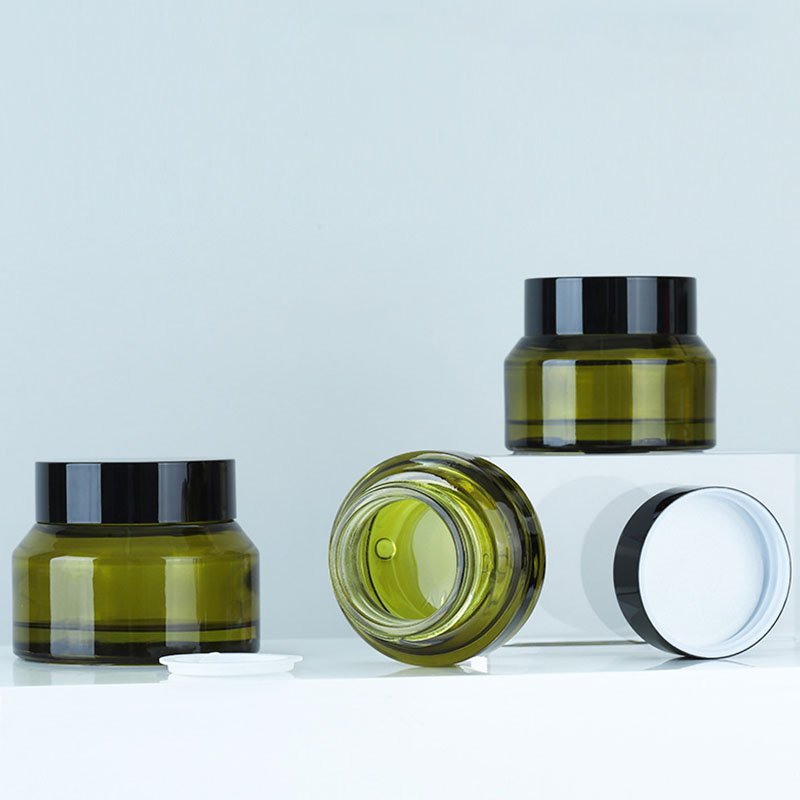 Blue Glass Bottle Glass Cream Jar 15G 30G 50G Lid Cream Glass Face Cream Bottle