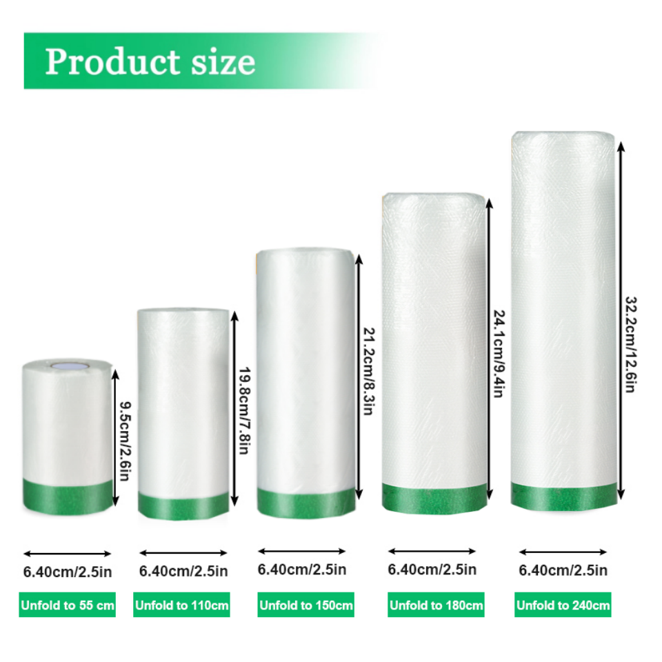 YOUJIANG Green Taped Protective Anti Outdoor Paper Pre Adhesive Tape Masking Film for Outdoor Use