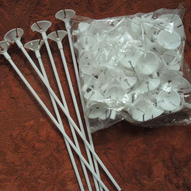 Plastic Balloon Stick Holder Decorative Support Rod Ballons Accessories for Balloon Birthday 100 Pieces/set of 32cm Gift Toy 1g