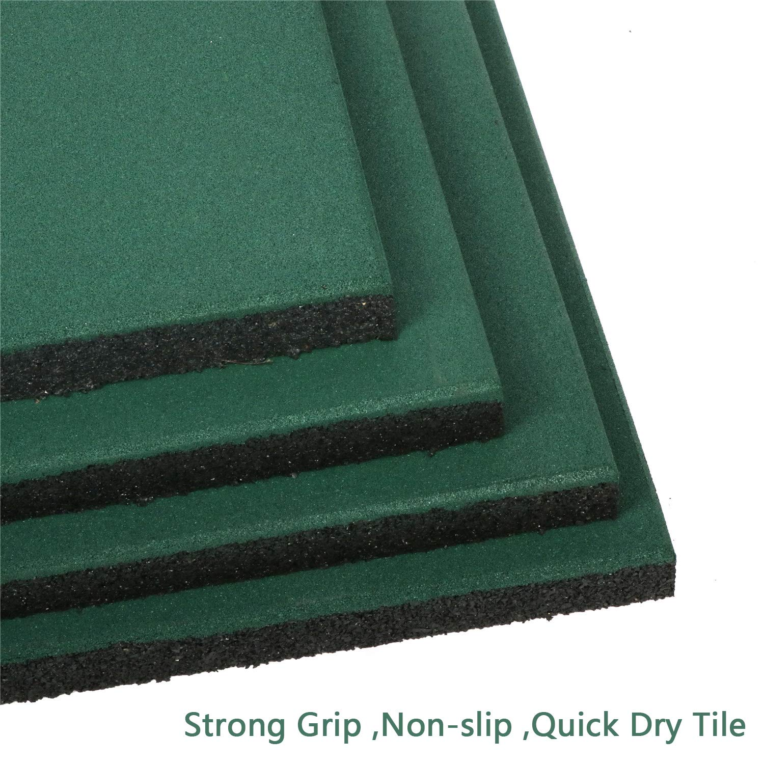 Eco-Sport Interlocking Tiles Heavy Duty Rubber Tile Green Non-Slip Flooring Mat for Playground Park Gym Indoor and Outdoor