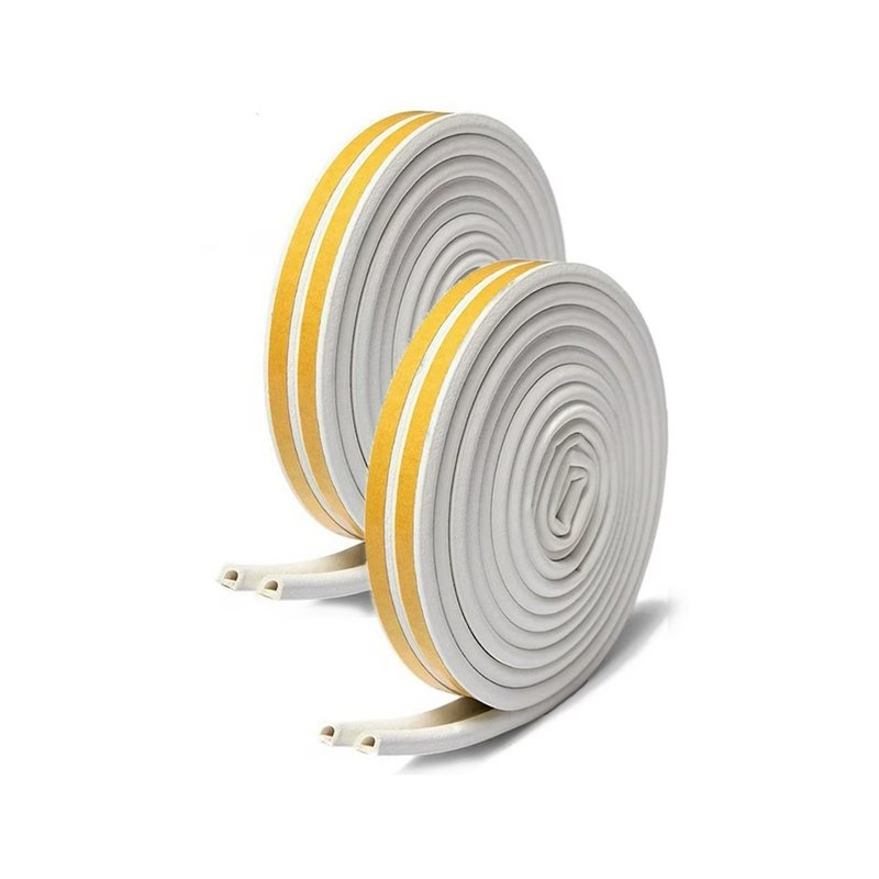 Self-adhesive rubber D shape door weather seal strip durable d-shaped black white brown window sealing strip
