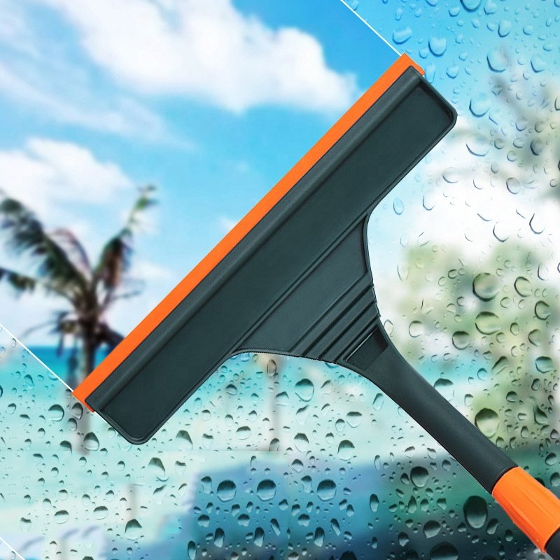 Household Double-Sided Stainless Steel Rod Glass Wiper For Bathroom Floor Window Squeegee Blade Cleaning