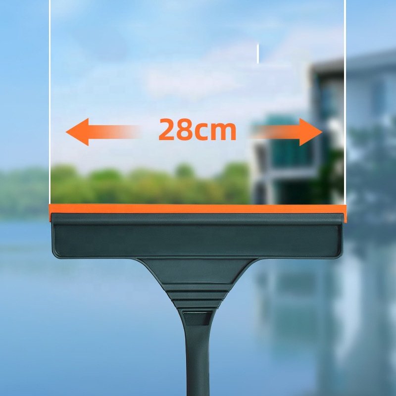 Household Double-Sided Stainless Steel Rod Glass Wiper For Bathroom Floor Window Squeegee Blade Cleaning