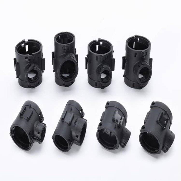 Conduit External Hinged T Fitting Pieces Wire Loom Reducing Connector Openable Convoluted Tubing