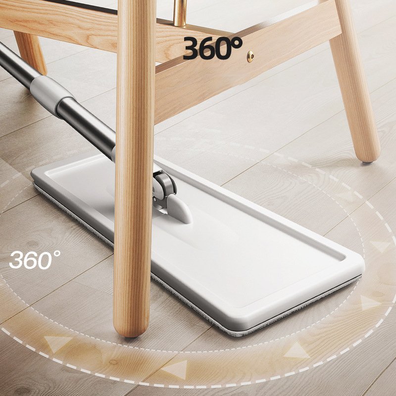 DS2398 Reusable Microfiber Pads Hands Free Flat Floor Mops for Hardwood Floor Cleaning Flat Mop And Bucket With Wringer Set