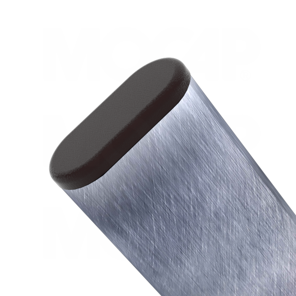 Flat Sided Oval Black Capped Ribbed Insert Blanking End Caps Tube Bung Rubber Oval Hole Plugs
