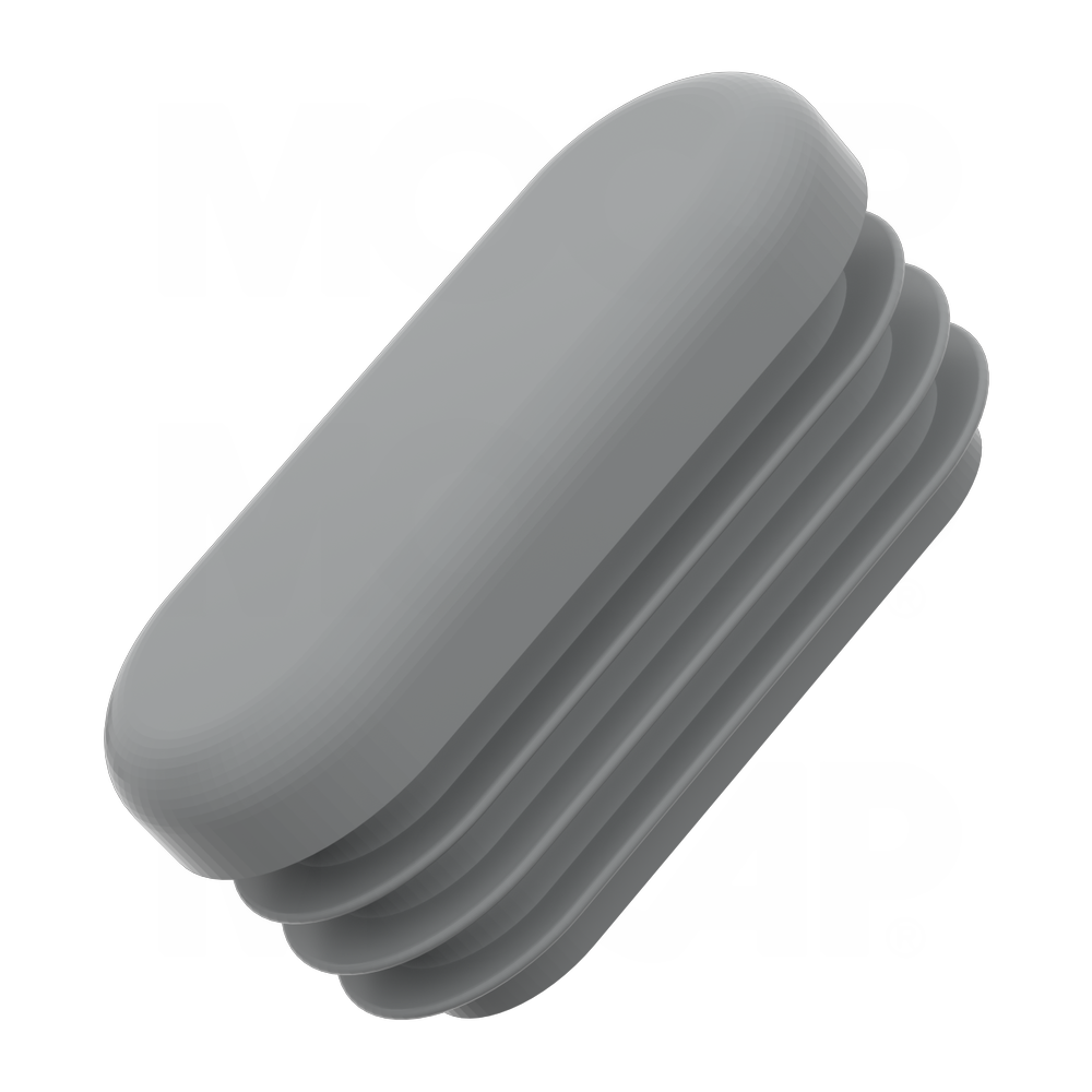 Flat Sided Oval Black Capped Ribbed Insert Blanking End Caps Tube Bung Rubber Oval Hole Plugs