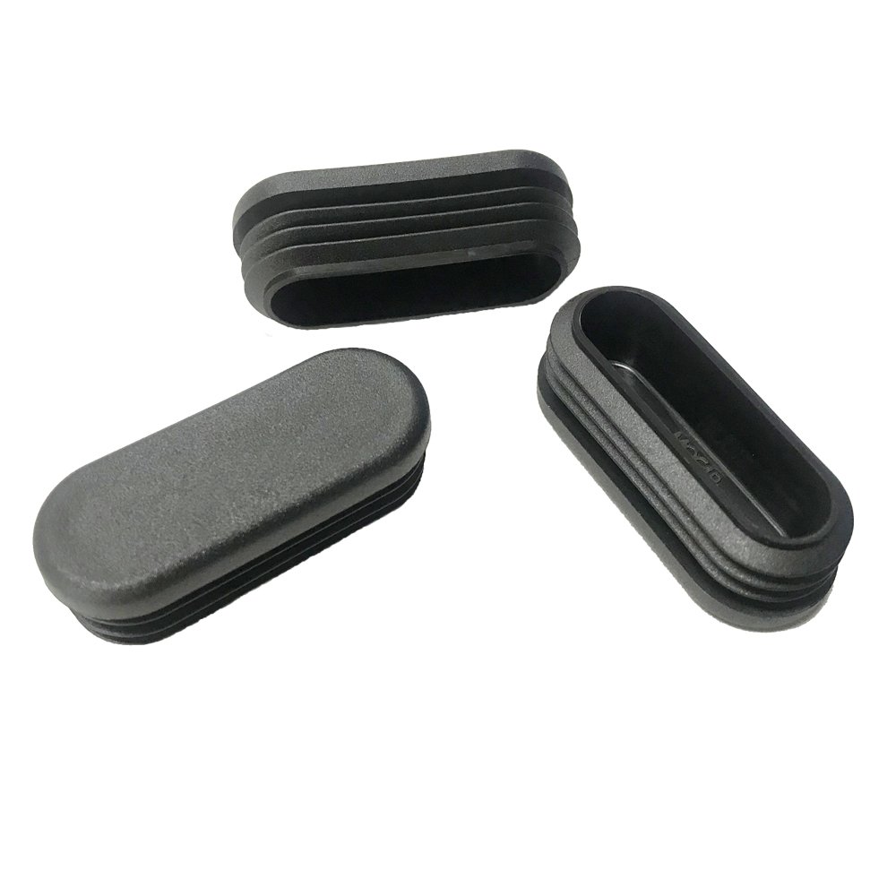 Flat Sided Oval Black Capped Ribbed Insert Blanking End Caps Tube Bung Rubber Oval Hole Plugs