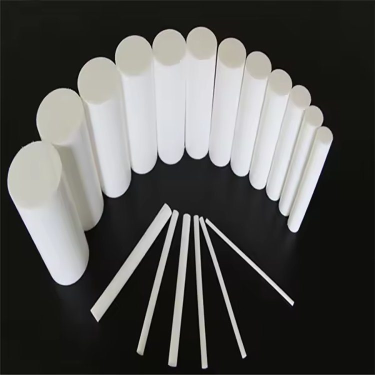 custom ptfe molded rod engineering plastic ptfe solid bar high temperature extruded rod for wear-resistant plate seat