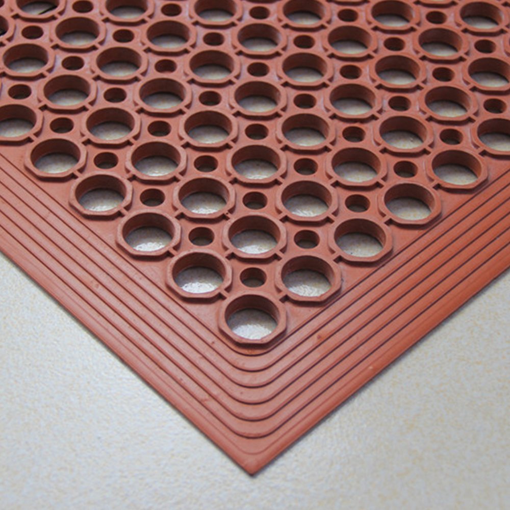 High quality commercial entrance anti slip perforated moulded rubber flooring mats with holes floor matting