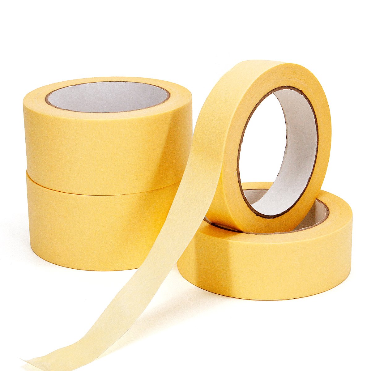 Hot Selling General Purpose Bright Yellow Car Painting Masking Paper Adhesive Tape