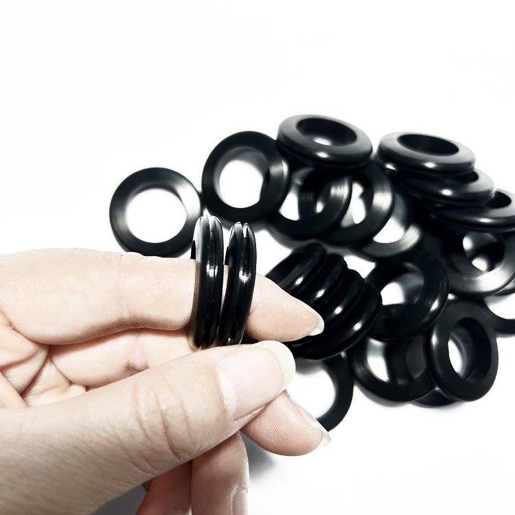 UV-Resistant Custom Food-Grade Silicone Rubber Grommet Heat-resistant Molded Rubber Gasket Cable Sealing Grommets