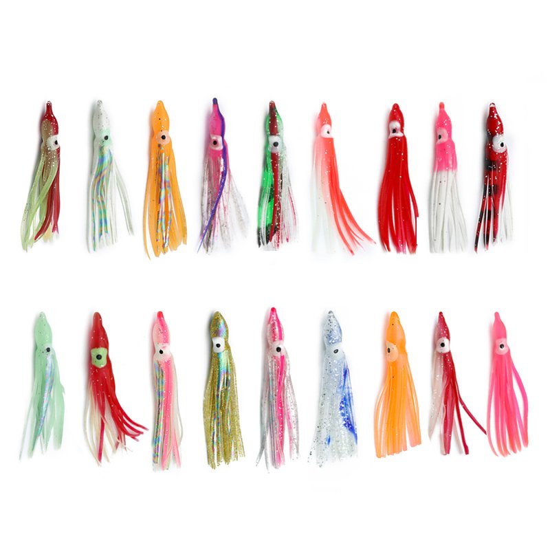 THORFORCE luminous octopus squid lure trolling skirt fishing glowing glow hoochie octopus soft lure