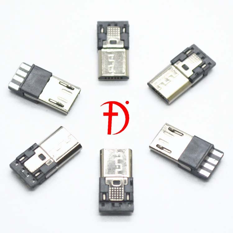 Custom Supplier USB Micro 5 Pin 0male Adapter Convert Connector Mini USB Plug For Charging Data Cable