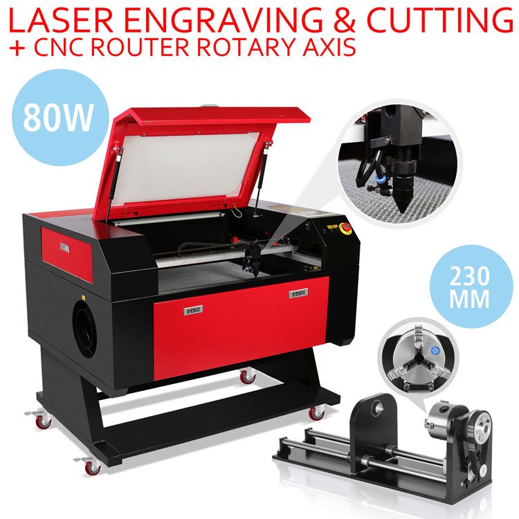 Vevor CO2 Laser Sihao 60w 80W 100w Engraver Engraving Cutting Machine 700*500mm with Rotary Axis laser engraving machine