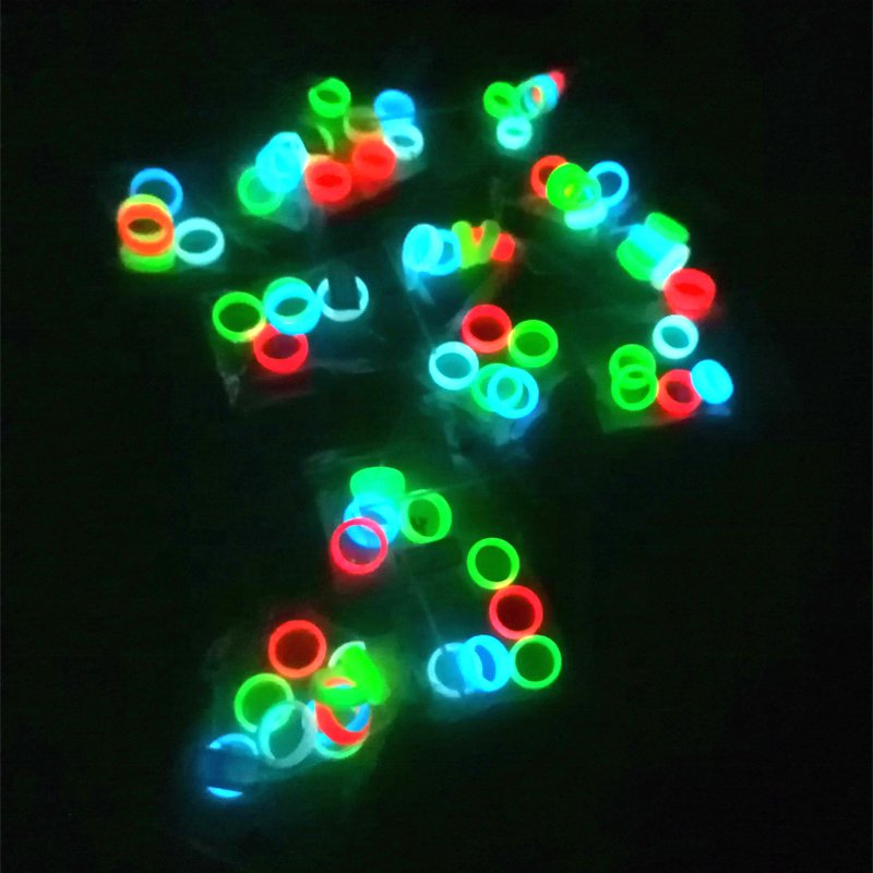 factory hot sale Silicone Luminous Wedding Ring for Women Silicone fluorescent ring for outdoor activity glowing Ring at night