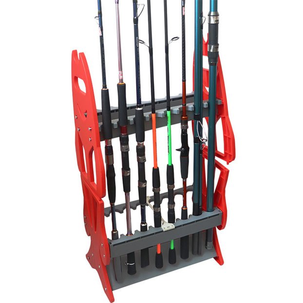 Durable 16 Holes ABS Fishing Rod Display Holder Designed Rods Pod Support Fishing Rod Rack Stand