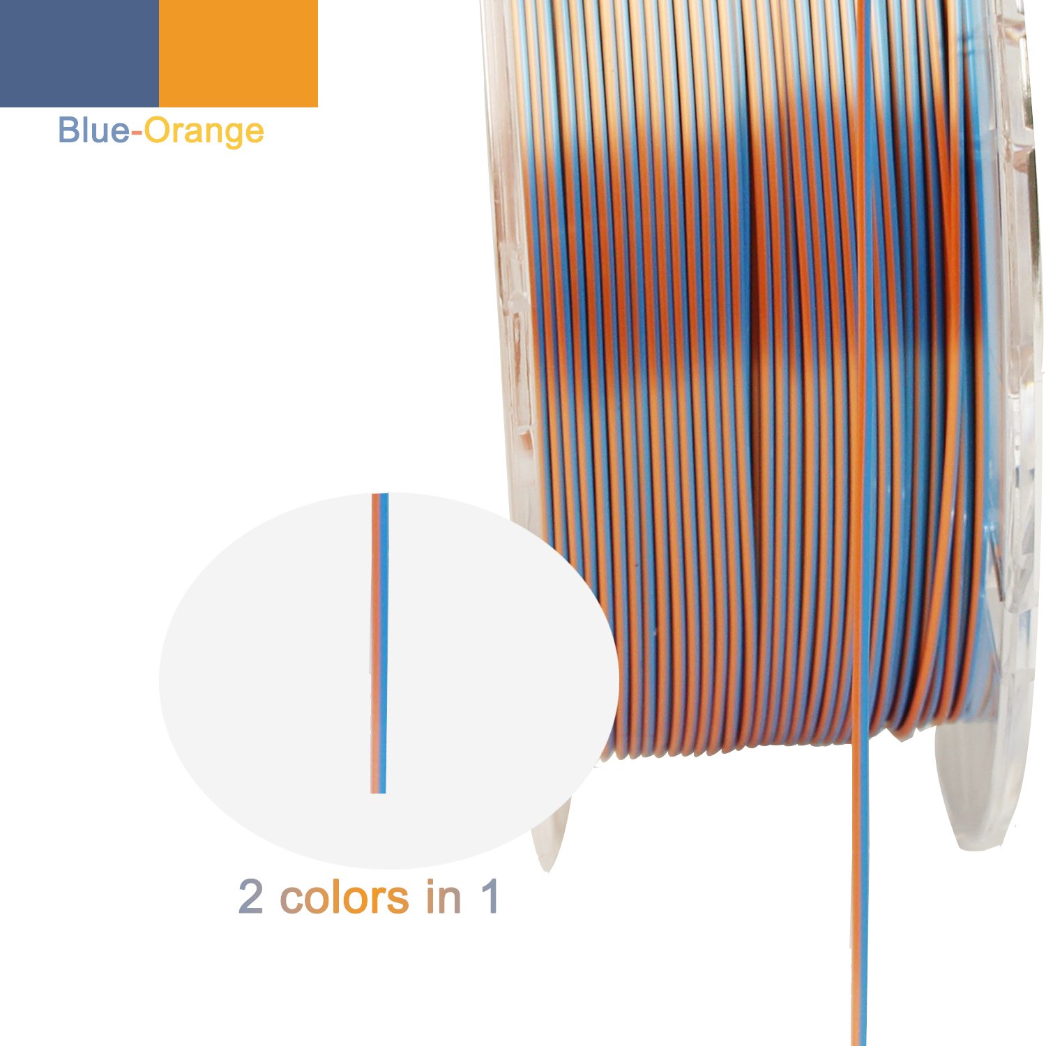 R3D Orange Blue 2 Colors Magic PLA Filament Silk for 3d Printer 1.75mm 1kg