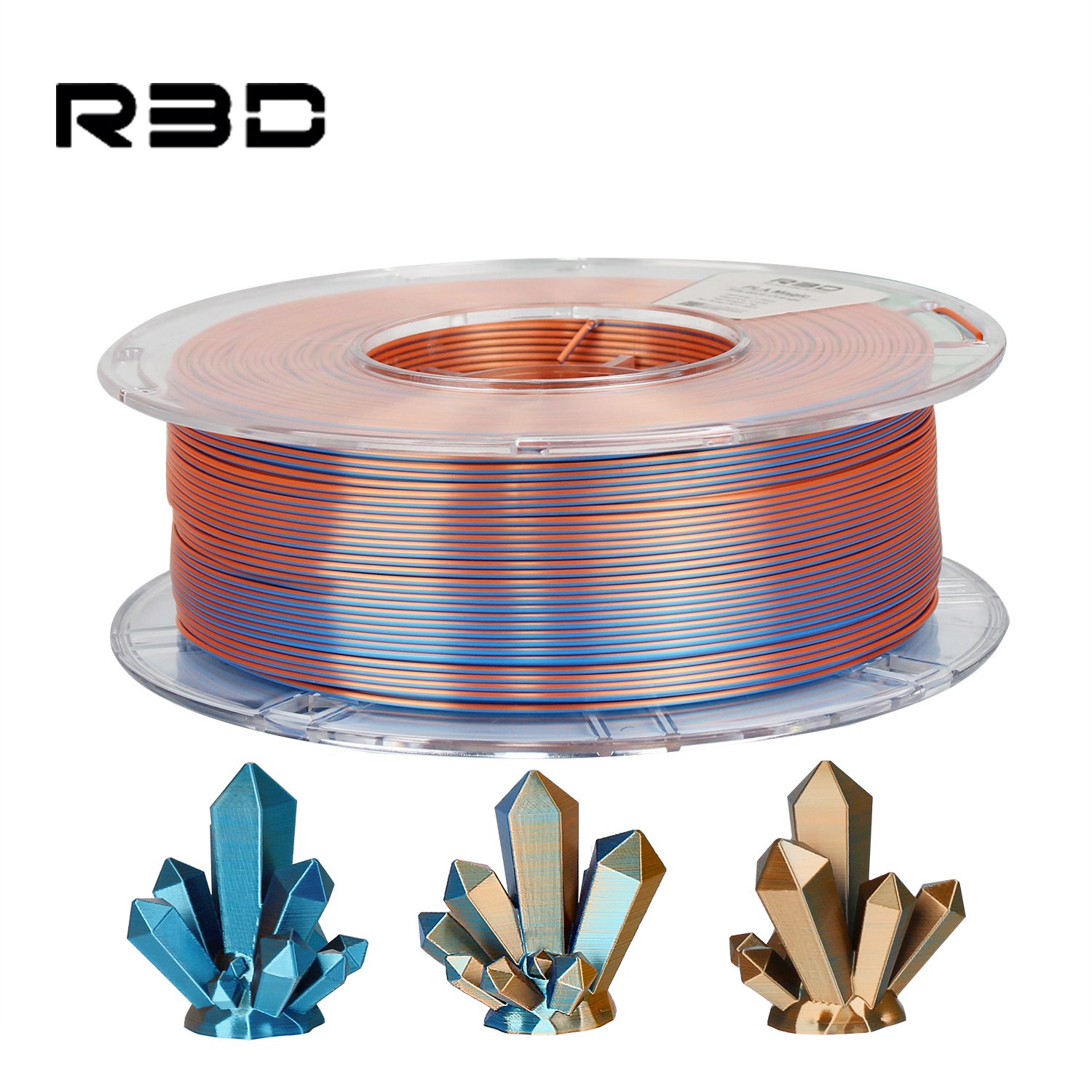 R3D Orange Blue 2 Colors Magic PLA Filament Silk for 3d Printer 1.75mm 1kg