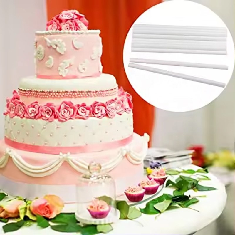 30pcs/bag White Plastic Thicken Cake Dowel Rods for Cake Tiered Separator Stacking Supporting Cake Dowel Rods