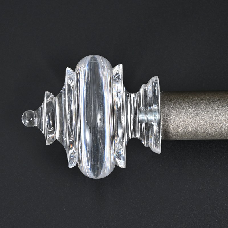 Simple Modern Style Adjustable Curtain Rod Clear Acrylic Crystal Curtain Rod Finials