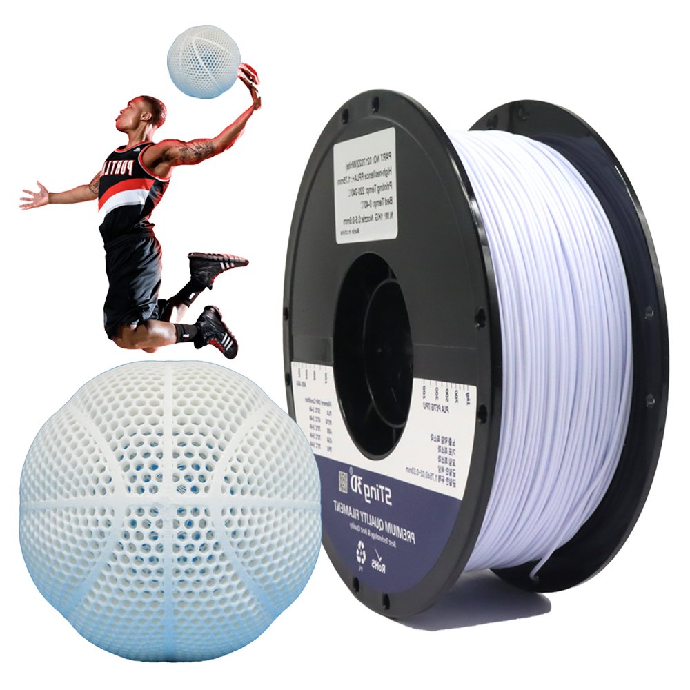 Sting3D airless basketball high-resilience FPLA+ 3d printer filament PLA 3d printing filament 175mm filament