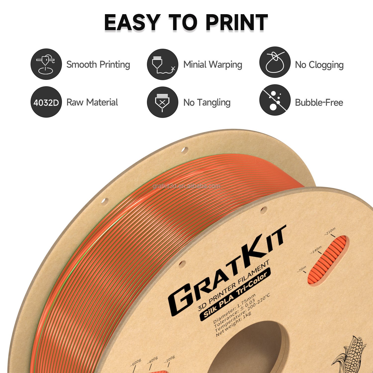 High Quality 3d Printer Silk Consumables PLA Filament 1.75mm Exquisite Surface