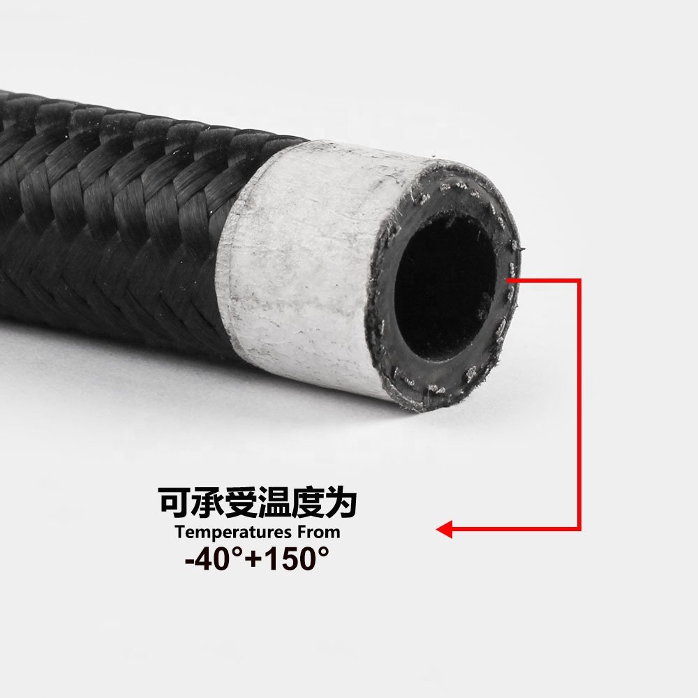 Racing Automotive an4 an6 an8 an10 an12 an16 an20 Nylon Stainless Steel Braided e85 Oil Cooler Fuel Line Rubber Hose