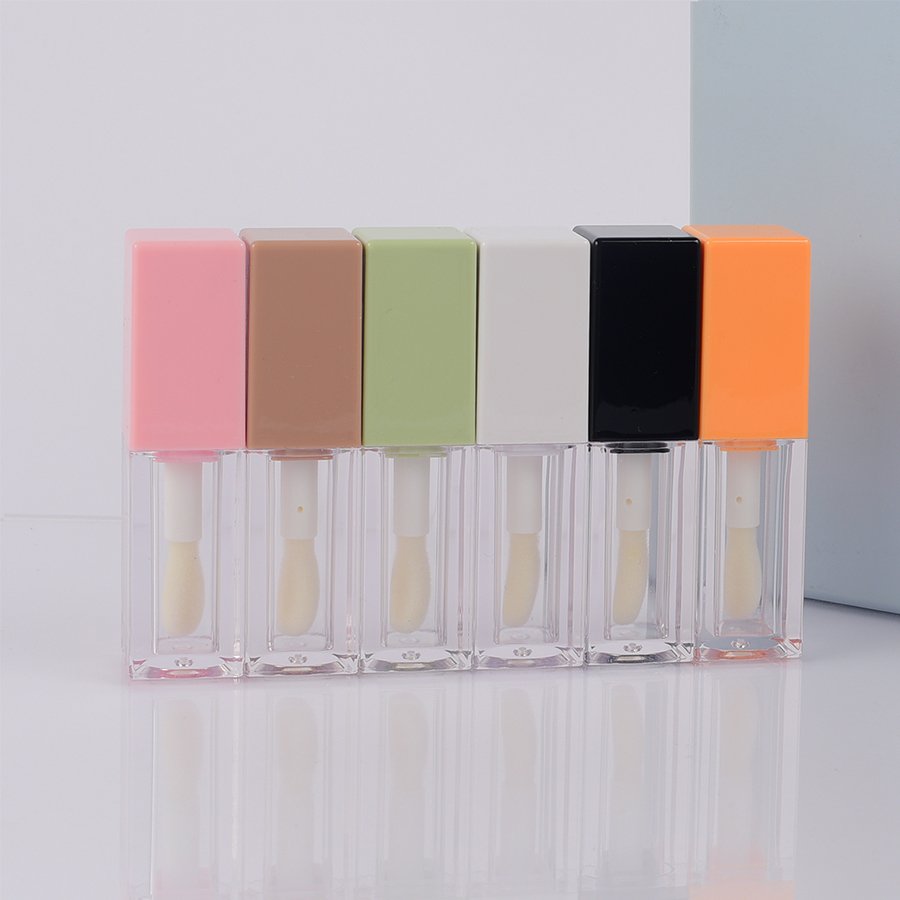 6ml Large Wand Capacity Lip Oil Large Brush Rod Head Applicator Lip Gloss Tube Small batch Custom logo Lipgloss tube quadrate