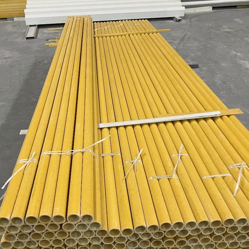 High Quality FRP Round Hollow Pipe, Fiberglass Composite Plastic FRP GRP Round Tube for Support Frame Beam