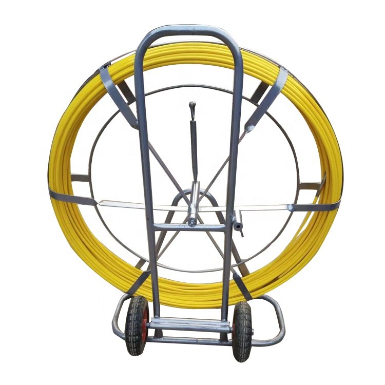 Wheeled Duct Rodder FRP Cable Push Snake Conduit Rod Portable Flexible Fiberglass Cable Puller
