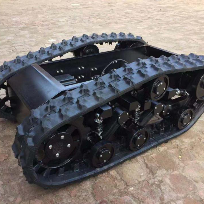 Mini rubber track chassis for wheel chair vehicle