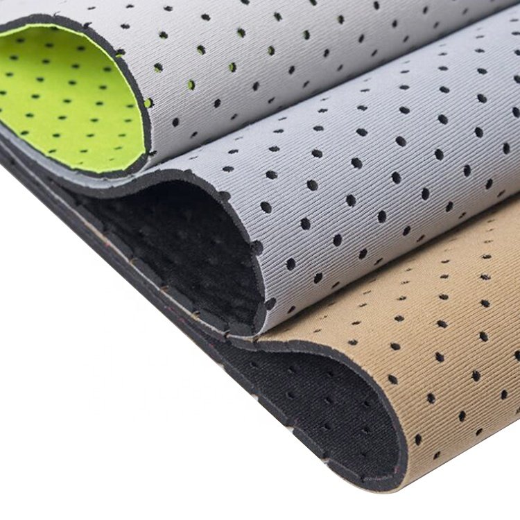 Wholesale SBR CR Nylon Perforated neoprene coated fabric Rubber Sheet 1MM - 5MM neoprene fabric