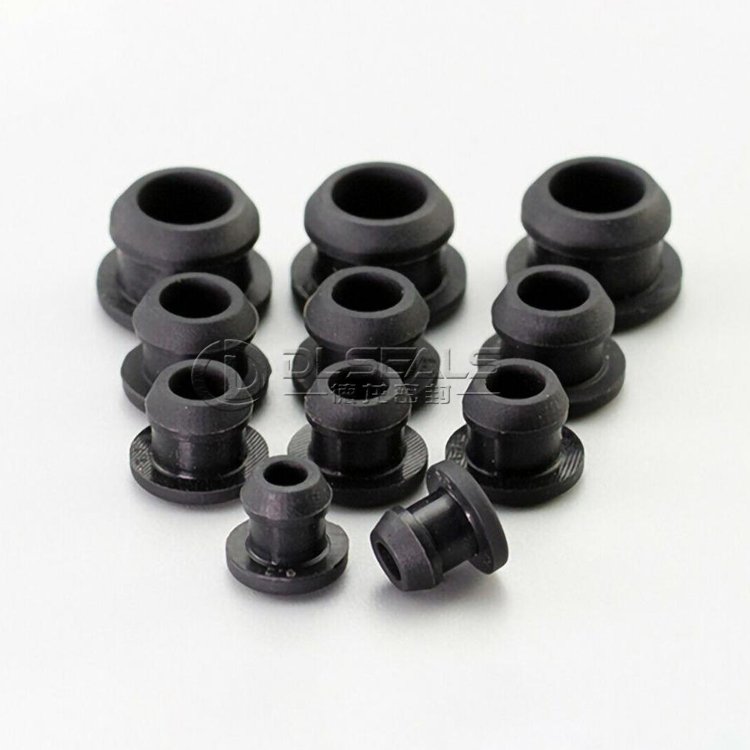 DLSEALS snap on hole plugs Black Silicone Rubber Snap-on Grommet Hole Plugs