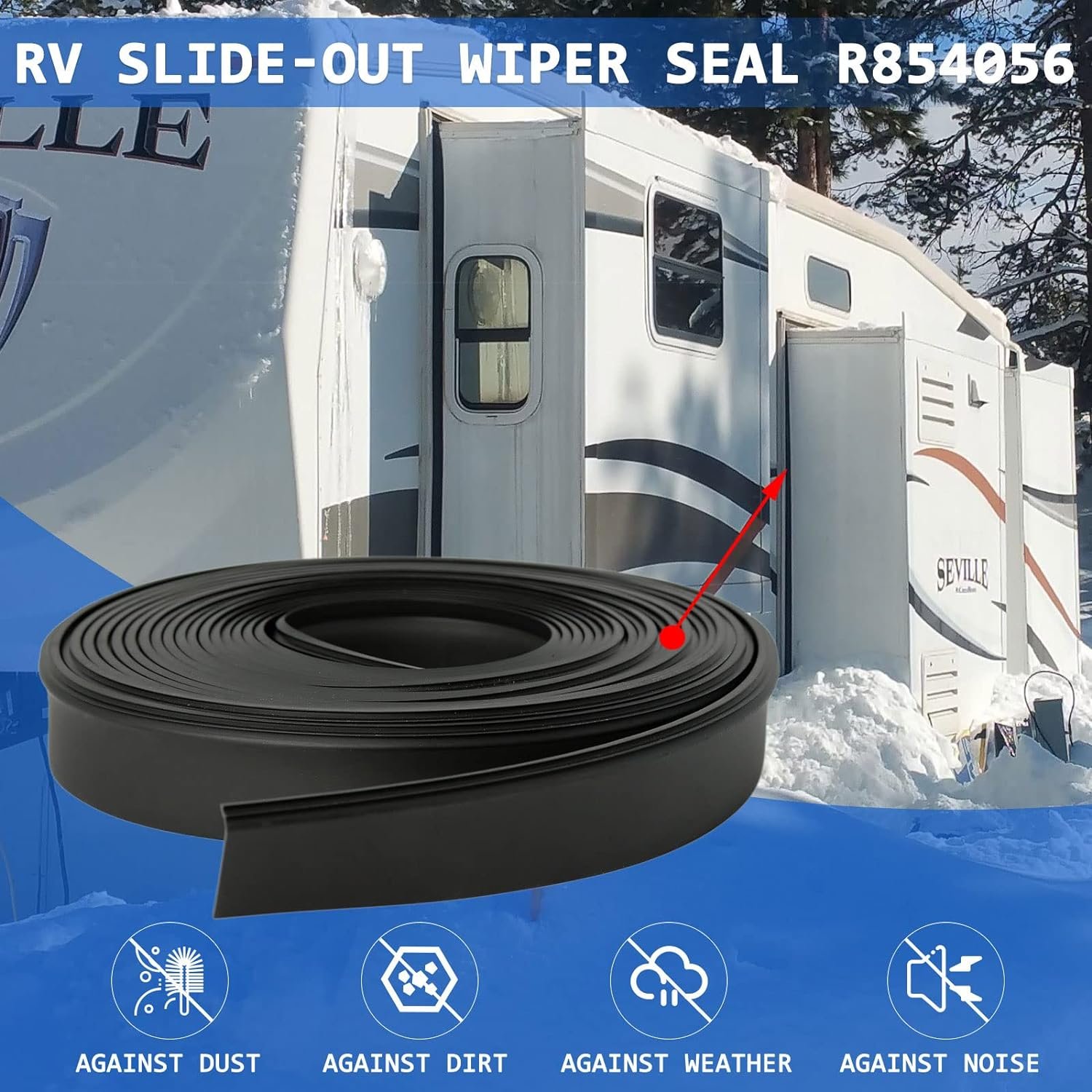 RV slide out wiper seal black rubber slide out seal strip RV camper replacement kit RV truck truck