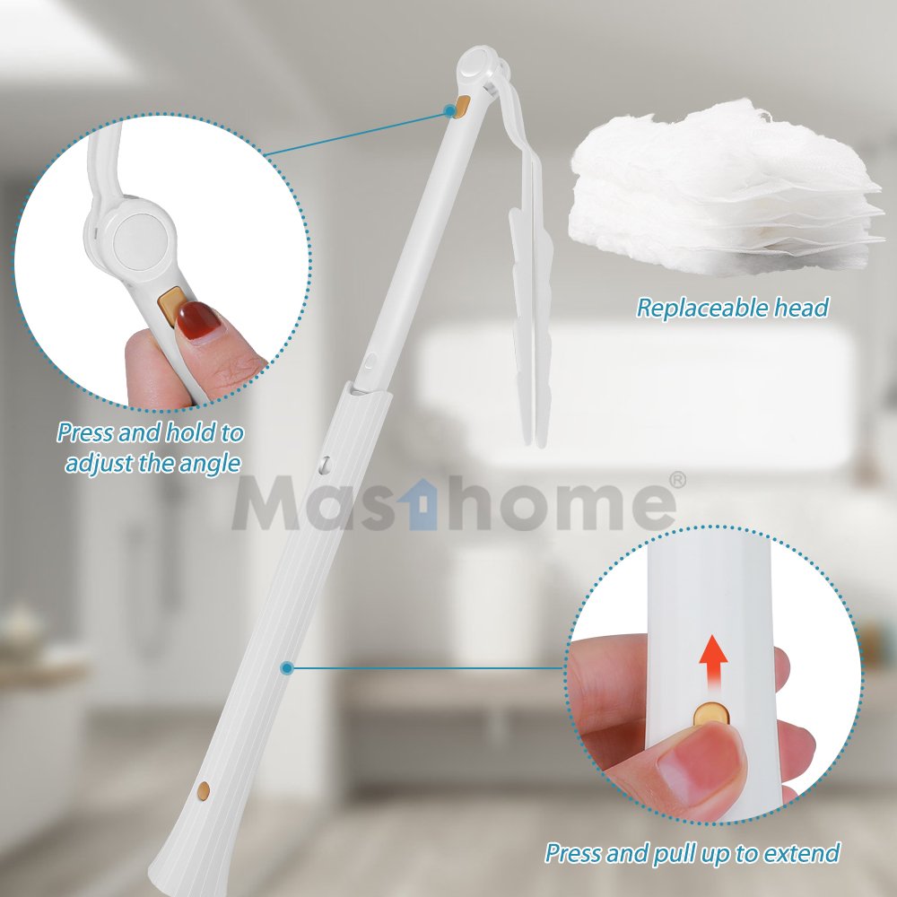 Masthome Household Cleaning Retractable Rod Head Changeable Magic Microfiber Duster