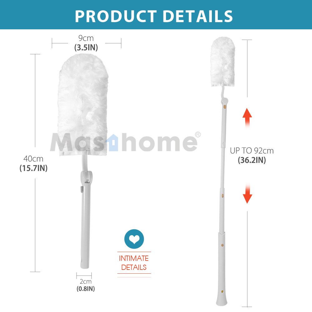 Masthome Household Cleaning Retractable Rod Head Changeable Magic Microfiber Duster