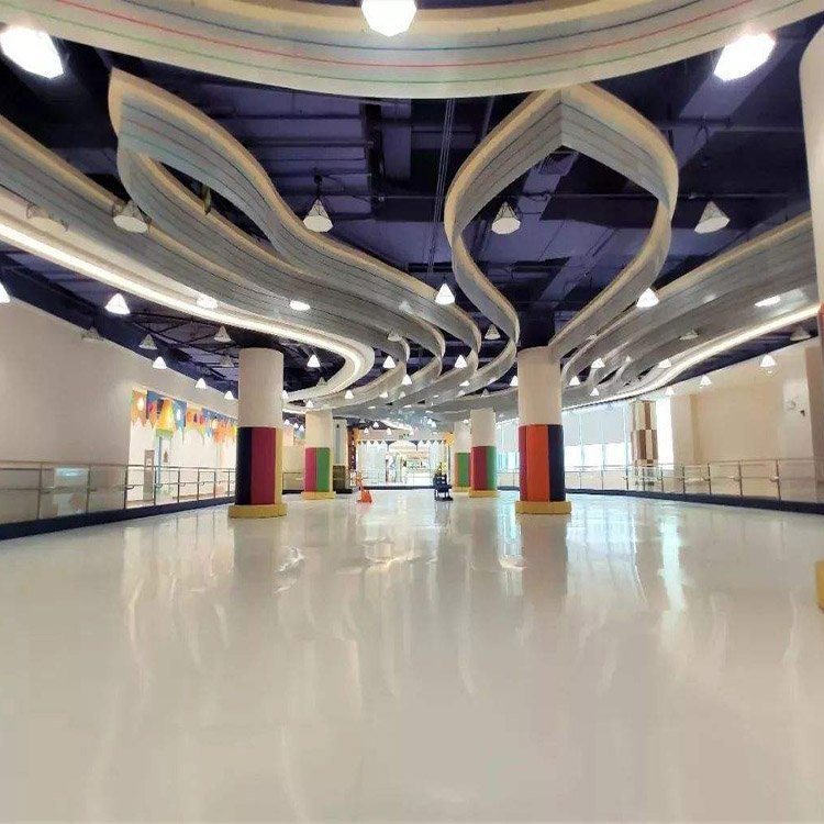 ZSPE wholesale self-lubricating synthetic uhmwpe 4x8 sheet mobile roller skating rink artificial ice rink plastic tiles